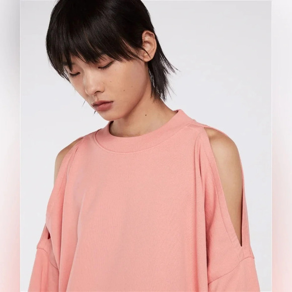 Allsaints Unai Oversized Cold  Shoulder Sweatshirt Pink - Picture 4 of 12